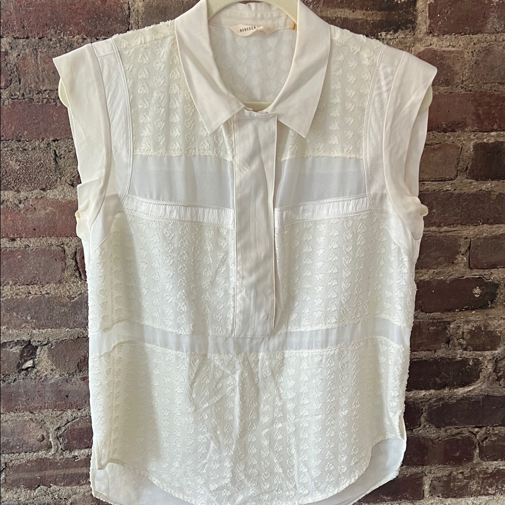Rebecca Taylor White Textured Blouse